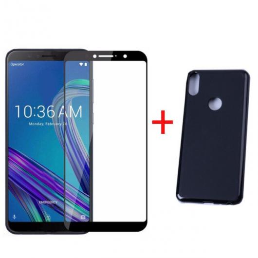 ޥۥ  饹 ե륫С ݸ  TPU ZenFone Max Pro (M1) Case and Safe Glass AL-BB-0961 AL