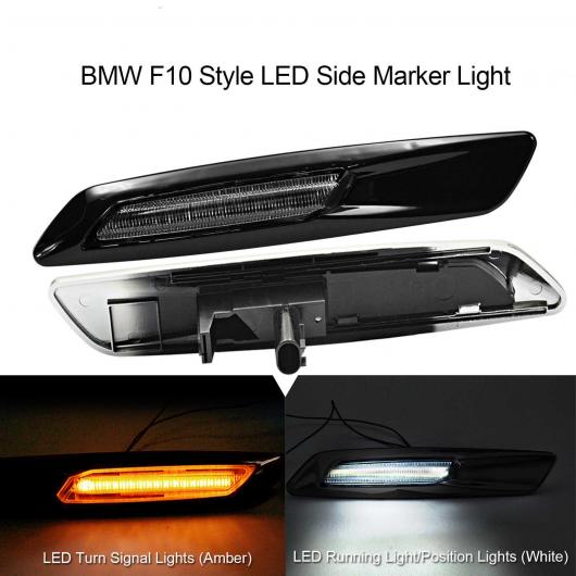 車部品 ブラック クローム フィニッシャー ホワイト/アンバー LED サイド ライト ターン インジケーター ランプ シグナル 適用: 1 3 5シリーズ E60 E80 E82 E90 クリア レンズ・スモーク レンズ AL-JJ-5853 AL