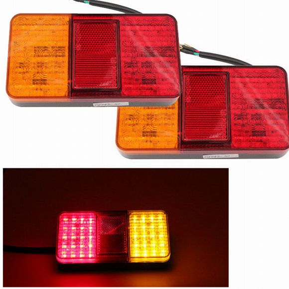 車用ライト 2ピース 防水 LED テールライト リア ランプ ペア ボート トレーラー 12V/24V リア パーツ 適用: トレーラー トラック ライト M_2ピース 12V・24V AL-MM-8700 AL