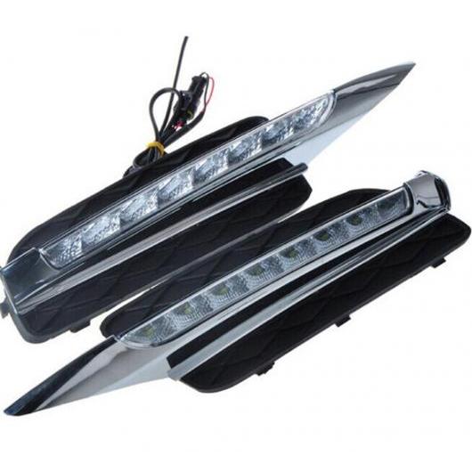車用ライト 2ピース DRL 適用: BMW X5 E70 2007 2008 2009 2010 デイタイム ランニング ライト デイライト LED フォグ ヘッド ランプ ライト カバー メッキ モデル AL-MM-8728 AL