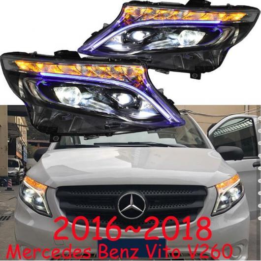 車用ライト ビデオ ディスプレイ 2ピース バンパー ランプ 適用: ヴィト ヘッドライト 2016 2017 2018 ライト LED デイタイム ランニング 2ピース ベンツ ヴィト 2016-2018 LED ライト AL-OO-0401 AL
