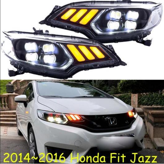 車用ライト ヘッドライト 2014 2015 2016 2017 適用: ホンダ ヘッドランプ DRL レンズ ダブル ビーム 4 LED レッド アングル アイ スタイル 2ピース ホンダ フィット ジャズ 2014-2016 バルブ AL-OO-0403 AL