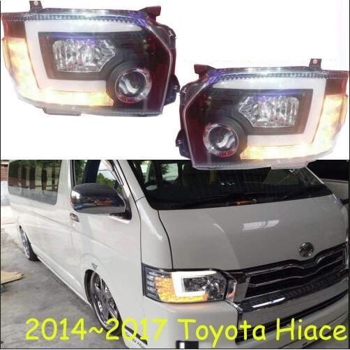 車用ライト ヘッド ランプ 適用: ハイエース ヘッドライト 2014-2017 HID バルブ DRL BI-キセノン レンズ HI LO ビーム キット テールライト ヘッドライト 2ピース トヨタ ハイエース 2014-2017 AL-OO-0422 AL