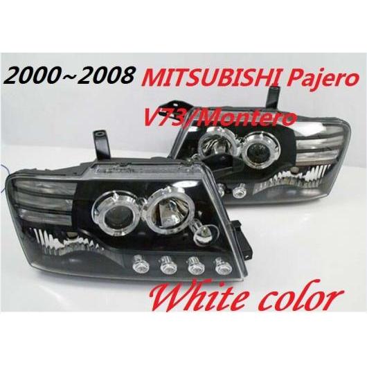 車用ライト ヘッド ランプ 適用: パジェロ ヘッドライト モンテロ 2000-2008 V73 LED テールライト DRL H7 D2H HID エンジェル アイ BI キセノン ビーム モデル1スタイル 三菱 パジェロ 2000-2008 AL-OO-0513 AL