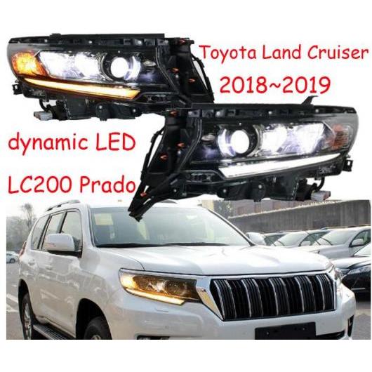車用ライト 2ピース 適用: クルーザー プラド ヘッドライト 2018 2019 LC200 LED ヘッド ランプ DRL HI LO オール レンズ 自動車 アクセサリー モデル2スタイル トヨタ ランドクルーザー プラド LC200 2018-2019 AL-OO-0526 AL