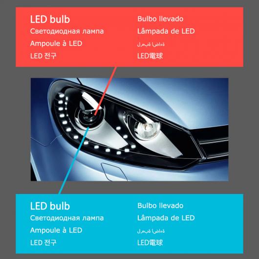 ѥ饤 إå  Ŭ: VW  6 LED إåɥ饤 2009-2012 إåɥ饤 R20 DRL 󥫡 ϥ ӡ 󥸥  ץ  ե LED AL-OO-7765 AL