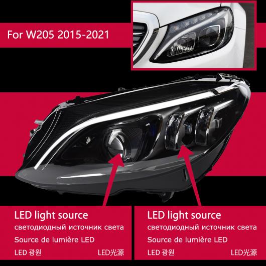 ѥ饤 إå  Ŭ: 륻ǥ٥ W205 LED إåɥ饤 2014-2020 إåɥ饤 C200 C260 C300 DRL 󥫡 ϥ ӡ 󥸥  ץ  ե LED AL-OO-7780 AL