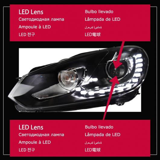 ѥ饤 إå  Ŭ: VW  6 MK6 LED إåɥ饤 2009-2012 إåɥ饤 R20 DRL 󥫡 ϥ ӡ 󥸥  ץ  LED  ӡ AL-OO-7817 AL