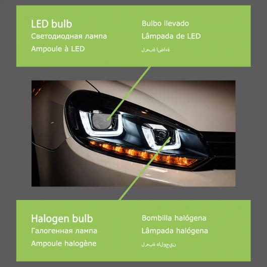 ѥ饤 إå  Ŭ: VW  6 LED إåɥ饤 2009-2012 إåɥ饤  6 DRL 󥫡 ϥ ӡ 󥸥  ץ  LED AL-OO-8021 AL