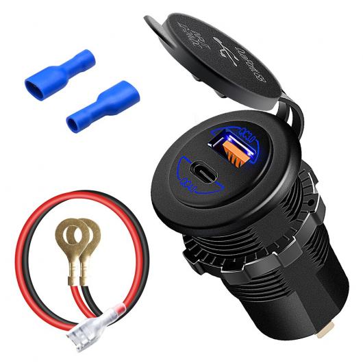 バイク部品 オートバイ チャージャー 5V3A 携帯電話 チャージャー USB ポート QC3.0 充電 PD60W チャージャー タイプB AL-RR-4033 AL