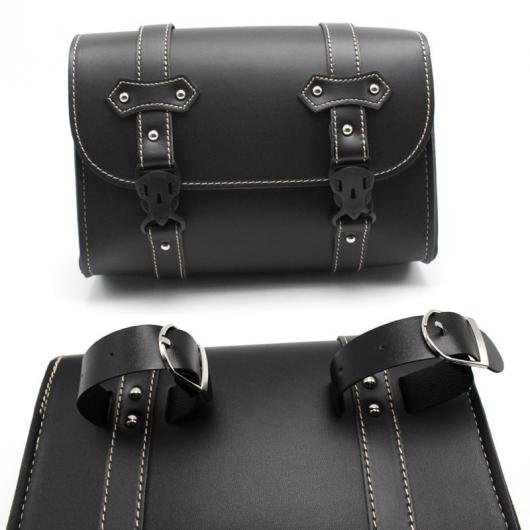 バイク部品 1ピース オートバイ ブラック PU レザー サイド CLインチ ボルト サドルバッグ サドル バッグ ユニバーサル 適用: ハーレー レトロ ラゲッジ バッグ フォーク ツール ポーチ ブラック AL-SS-0613 AL