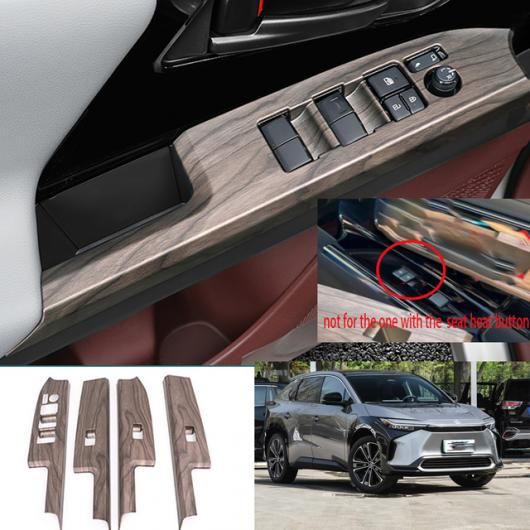 車用内装パーツ 適用: トヨタ BZ4X EA10 2022 2023 ピーチ ウッド インテリア アクセサリー ステアリング ホイール ボタン ウインドウ スイッチ カバー ドア ハンドル カバー トリム ウインドウ スイッチ 左ハンドル用 SR-AA-0236
