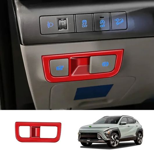 車用内装パーツ 適用: ヒュンダイ/現代/HYUNDAI コナ 2024 2025 ABS レッド ギア シフト パネル カバー トリム ウインドウ スイッチ リフト パネル カバー トリム スタイリング インナー アクセサリー ヘッドライト スイッチ カバー SR-AA-0305