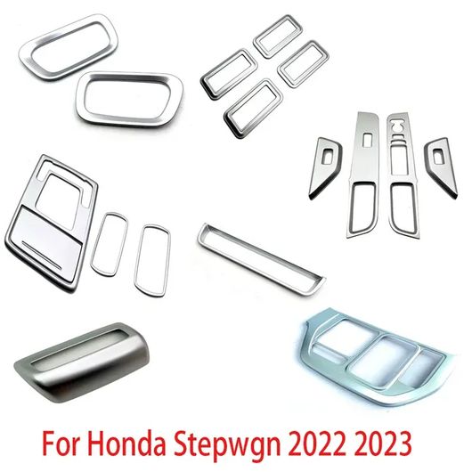 車用内装パーツ インテリア アクセサリー 適用: ホンダ ステップワゴン スパーダ 2022 2023 ABS マット ギア シフト パネル エア コンディション フレーム カバー トリム 17ピース SR-AA-0453