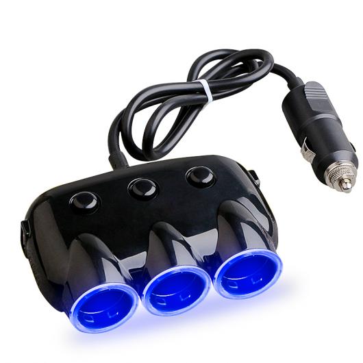 ユニバーサル 3ウェイ カー オート シガーライターソケットスプリッタ電源アダプタ120ワット5ボルト3.1AデュアルUSB 充電器 LED ライト AL-AA-1858 AL