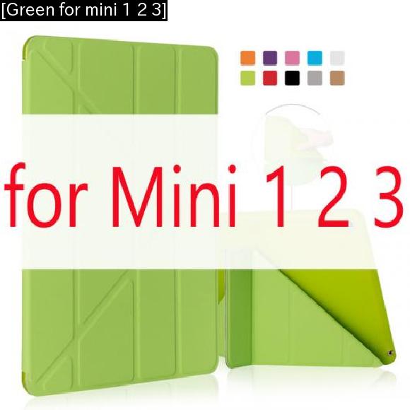iPadケース iPad mini 1/2/3 9.7 ケース マルチ 三つ折りスタンド カバー オートスリープ ウェイクアップ [Green for mini 1 2 3] AL-AA-3071 AL
