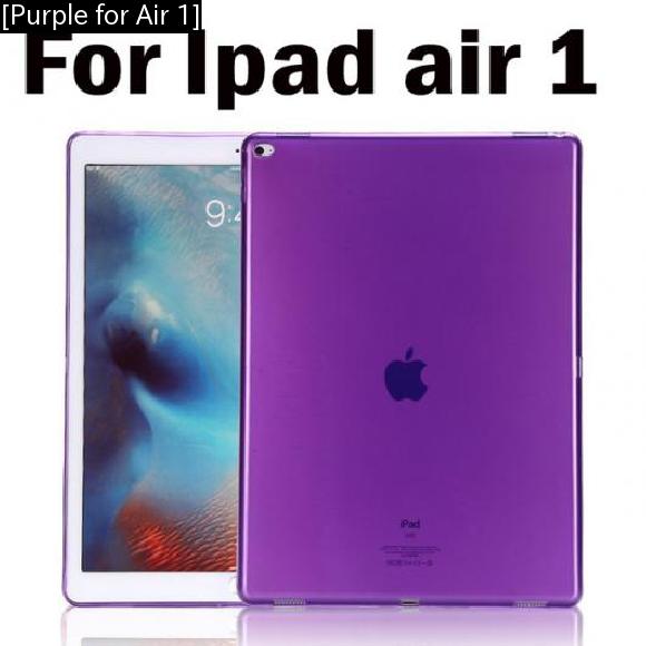 iPadケース ソフト ケース iPad Air 1 シリコン カバー アップル 5 3透明ソフトTPU バック スリムクリアシェルスキン [Purple for Air 1] AL-AA-3215 AL