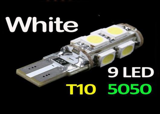 󥻥顼 T10 9 SMD W5W 顼ե꡼5050 9 LED ɥ饤 Х ˥ 󥻥顼 CAN-BUS 20 [White] [T10] AL-AA-3852 AL