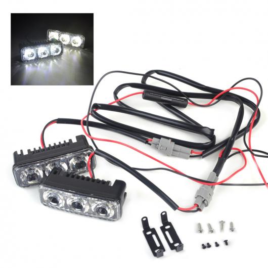 2ԡ 3 LED 12V ϥۥ磻 DRL ˥󥰥饤 ֥饤ȥե VW ǥ ե BMW ۥ AL-BB-1385 AL