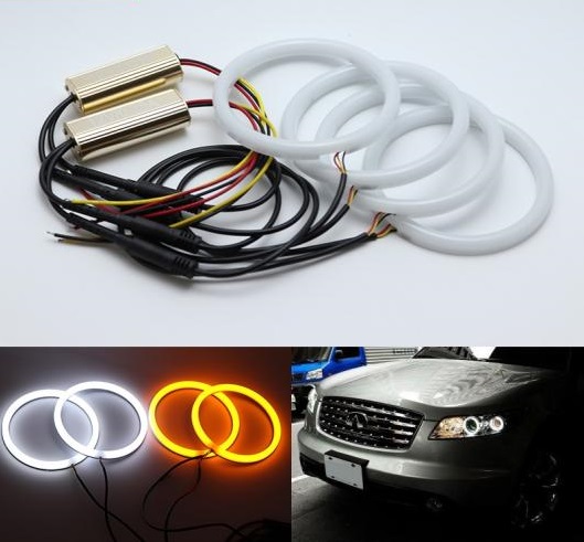 ե˥ƥ FX35 FX45 2003-2008 ۥ磻 & С 2 åȥ LED 󥸥  DRL ؼ AL-BB-1709 AL