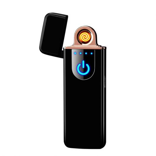 USBライター 薄型 充電 タッチ スクリーン 電子 タバコ 小型 充電式 防風 選べる5カラー ブラック～ゴールド AL-BB-2499 AL