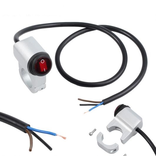 シルバー 12V 10A 22mm 防水オフスイッチ合金 オートバイ ハンドル