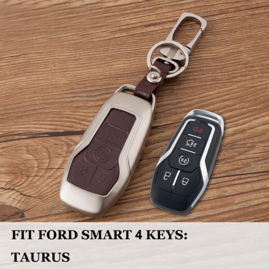 車部品 適用: フォード フュージョン モンデオ マスタング F-150 エクスプローラー エッジ 2015 2016 2017 2018 スマート キーフォブ ケース カバー Zincleath-Brown-4key・Zincleath-Black-4key AL-EE-2909 AL