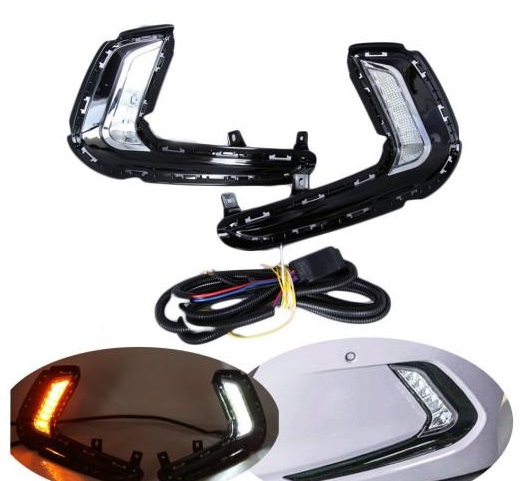  ǥ饤 Ŭ: ҥ Х AD ȥ 2016 2017 LED DRL ǥ ˥ 饤 WHITE+YELLOW  ʥ ե ۥ磻  AL-FF-1894 AL