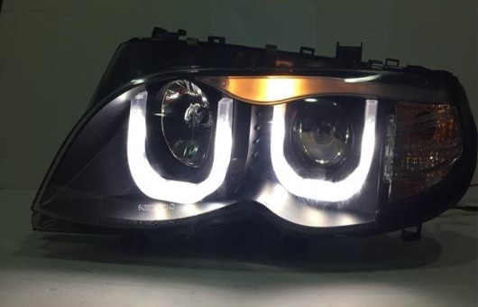  Ŭ: BMW/ӡ֥塼 E46 318 320 325 330 إåɥ饤 2002-2006 LED DRL BI Υ  ϥ  ӡ ѡ HID ե 4300K8000K 35W55W AL-HH-0320