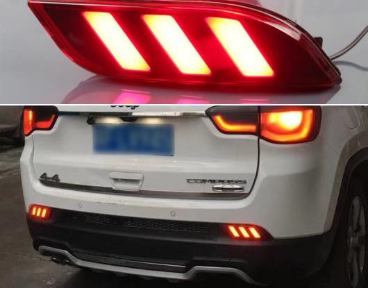 車部品 適用: ジープ/JEEP コンパス 2017 2018 2019 マルチファンクション LED リア バンパー ライト リア フォグランプ オート バルブ ブレーキ ライト リフレクター タイプA・タイプB AL-HH-1482