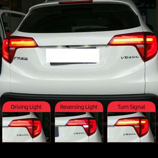 ウインカー 2ピース ダイナミック ウインカー テール ライト 適用: ホンダ HRV HR-V 2015 2016 2017 テールライト LED リア ランプ ドライブ + ブレーキ シグナル レッド カバー・ブラック カバー AL-II-1767 AL