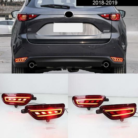 車用ライト 2ピース LED リア フォグランプ リア バンパー ブレーキ ライト ダイナミック ウインカー ライト リフレクター 適用: マツダ CX-5 CX5 2018 2019 AL-MM-4877 AL