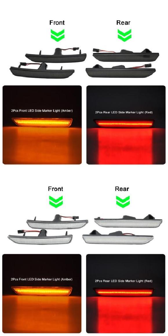 ѥ饤 4ԡ 顼 ꥢ/⡼  ե ꥢ LED  Хѡ ե쥯  ޡ  󥷥ʥ饤 Ŭ: ե/FORD ޥ 10-14 ⡼ꥢ AL-MM-5589 AL