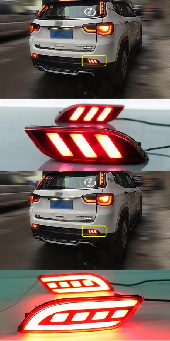 ѥ饤 2ԡ LED ꥢ ꥢ Хѡ ե쥯 ե饤 Ŭ: /JEEP ѥ 2017-2019 ɥ饤ӥ 饤ȡ֥졼 饤 ե쥯 2in1 ե󥯥 ǥ Aǥ B AL-MM-5785 AL