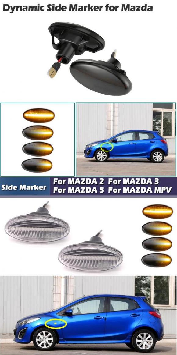 ѥ饤 2ԡ LED  ޡ  ʥߥå С 󥫡 󥸥  Ŭ: MAZDA2 11-13 MAZDA3 04-11 ޥĥ 5 06-10 ޥĥ MPV 00-06 ʥߥå ⡼󥺡ʥߥå ꥢ AL-MM-5804 AL