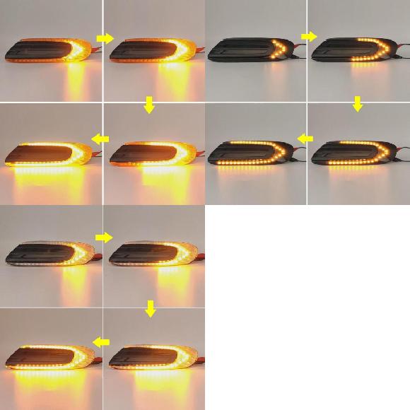 車用ライト 2ピース エラー LED サイド マーカー ランプ ダイナミック アンバー ターンシグナルライト 適用: ミニ クーパー F55 F56 F57 2014 2015 2016 2017 イエロー～クリア AL-MM-5806 AL