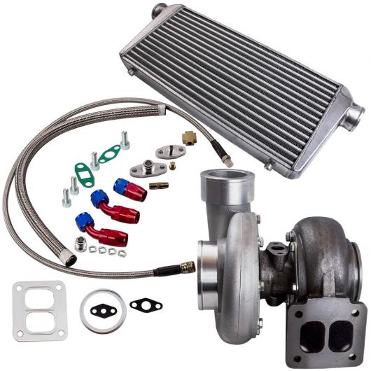  GT45 T4 A/R .66 ܥ㡼㡼 + 600X300X76MM ե 󥿡顼 +  եɡ꥿ 饤  Ŭ:  4.0L-6.0L AL-NN-4013 AL