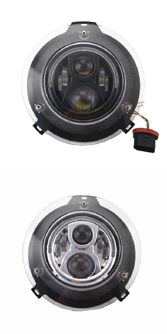 車用ライト 7インチ 75W IP67 ハイ ロー ビーム LED ヘッドライト 適用: ベンツ W463 G500 G350 G55 G63 AMG 07-15 ブラック・クロム AL-NN-5919 AL