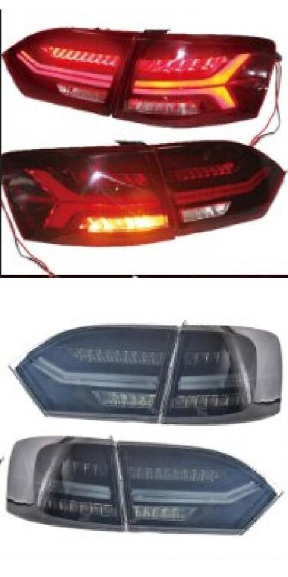 車用ライト 2ピース チューニング ヘッドライト 適用: ジェッタ MK6 サギター 2012 2013 2014 2015 LED DRL ランニング ライト BI-キセノン ビーム フォグ LED テールライト レッド・LED テールライト ブラック VW ジェッタ 2012-2015 AL-OO-0358 AL