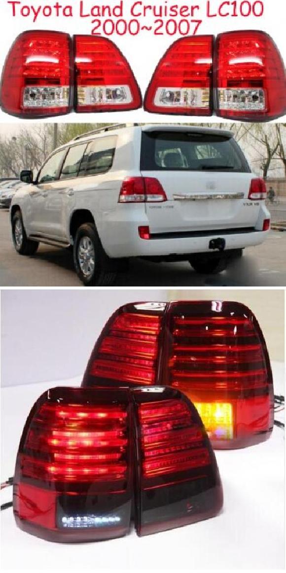 車用ライト 1セット LED リア ランプ テールライト 適用: プラド クルーザー LC100 FJ100 2000 2001 2002 2003 2004 2005 2006 2007 レッド・スモーク レッド トヨタ プラド LC100 2000-2007 AL-OO-0504 AL