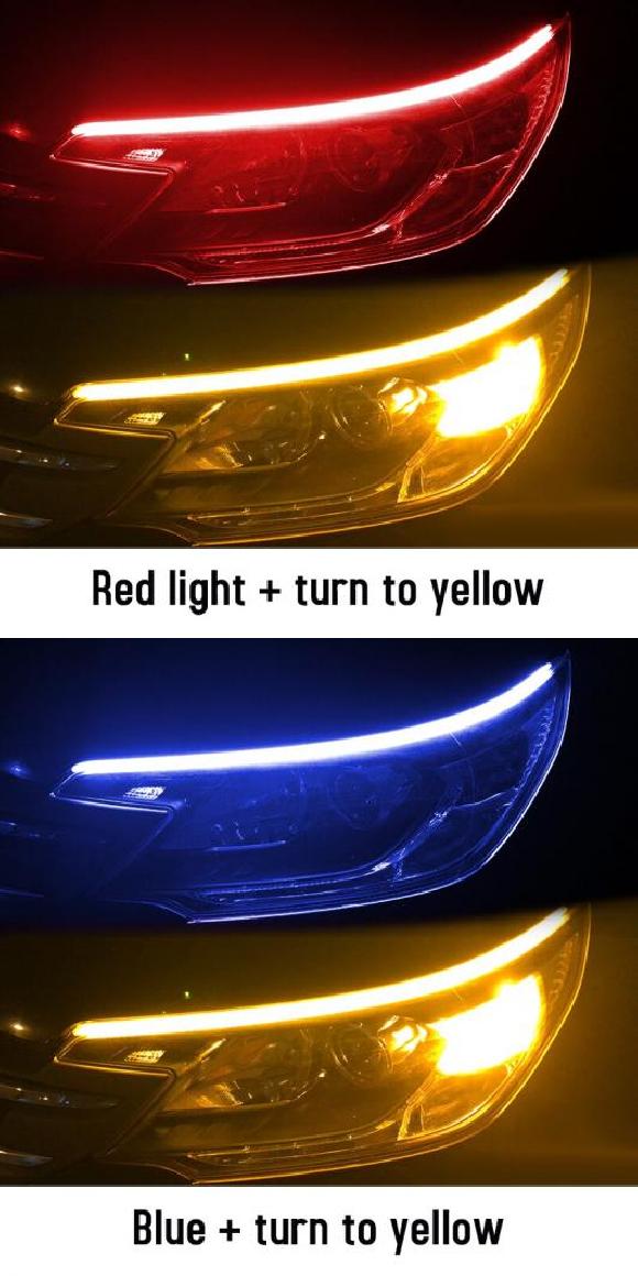 ѥ饤 2ԡ LED DRL ǥ˥󥰥饤 ե쥭֥ ɿ ȥå إåɥ饤 ۥ磻 󥫡  饤 12V Ŭ: ƥ/TESLA ǥ 3 ֥롼 ֥롼  45cm 17.72 AL-OO-1047 AL