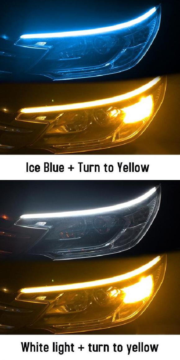 ѥ饤 12V 2ԡ LED DRL ǥ˥󥰥饤 ȥå  󥫡  ե쥭֥ LED ȥå Ŭ: ƥ/TESLA ǥ 3 ǥ X ǥ S ֥롼 ֥롼  45cm 17.72 AL-OO-1048 AL