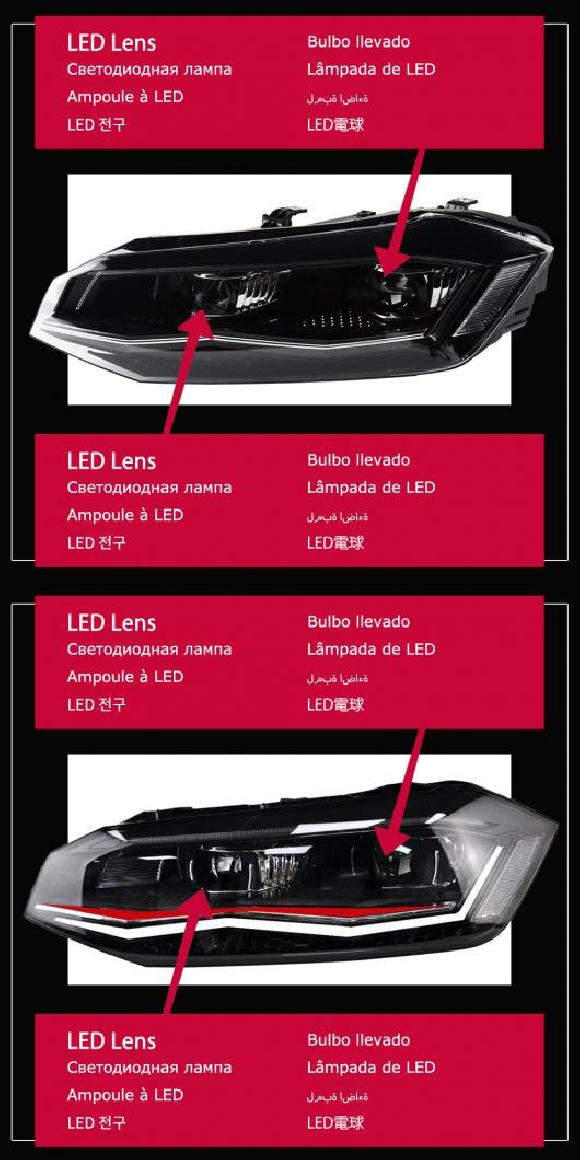 ѥ饤 إå  Ŭ: VW ݥ LED إåɥ饤 2019-2021 إåɥ饤 ݥ DRL 󥫡 ϥ ӡ 󥸥  ץ  TSI-LED åȡGTI-LED å AL-OO-7771