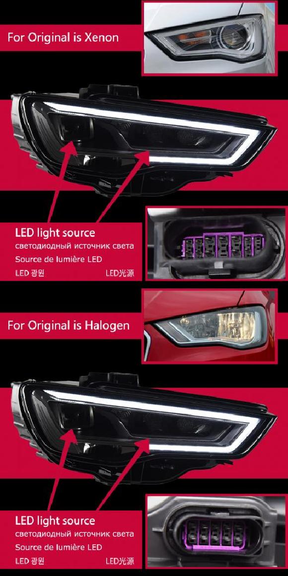 ѥ饤 إå  Ŭ: ǥ/AUDI A3 LED إåɥ饤 2013-2016 إåɥ饤 S3 DRL 󥫡 ϥ ӡ 󥸥  ץ  Υѡϥ AL-OO-7878