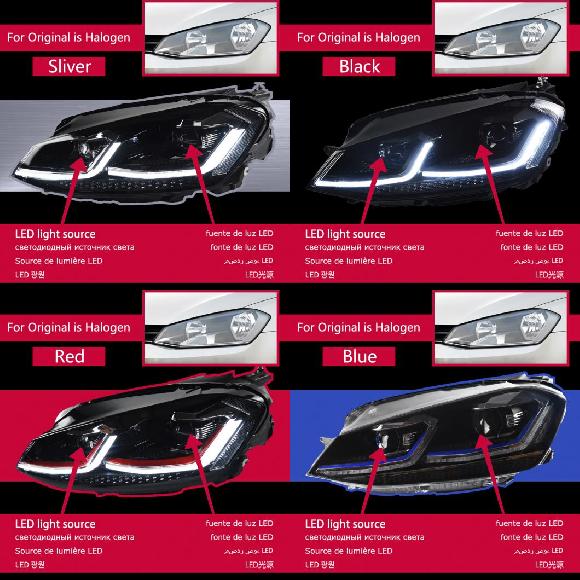 ѥ饤 إå  Ŭ: VW  7 MK7 LED 2013-2017 إåɥ饤 7.5 GTI إåɥ饤 DRL 󥫡 ϥ ӡ 󥸥  ץ  ֥åС AL-OO-7915