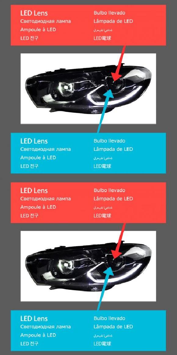 ѥ饤 إå  Ŭ: VW å R LED إåɥ饤 2009-2017 إåɥ饤 å DRL 󥫡 ϥ ӡ 󥸥  ץ  1.4T2.0T AL-OO-8037