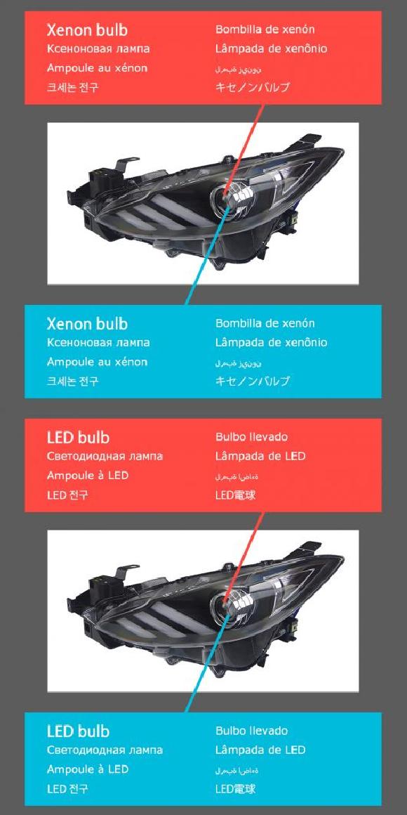 ѥ饤 إå  Ŭ: MAZDA3  LED إåɥ饤 2014-2018 إåɥ饤 MAZDA3 DRL 󥫡 ϥ ӡ 󥸥  ץ  Υ åȡLED å AL-OO-8143 AL