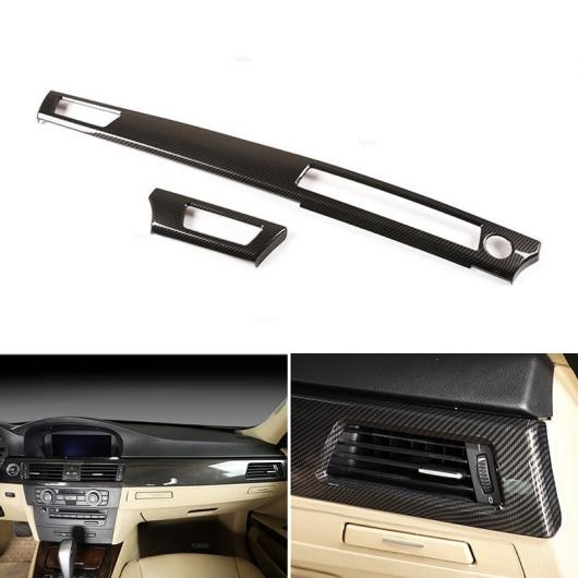 車部品 ABS カーボンファイバー調 センター コントロール ダッシュボード パネル 通気口 カバー トリム 適用: BMW/ビーエムダブリュー 3 シリーズ E90 2005-2012 左ハンドル用 AL-QQ-7706 AL