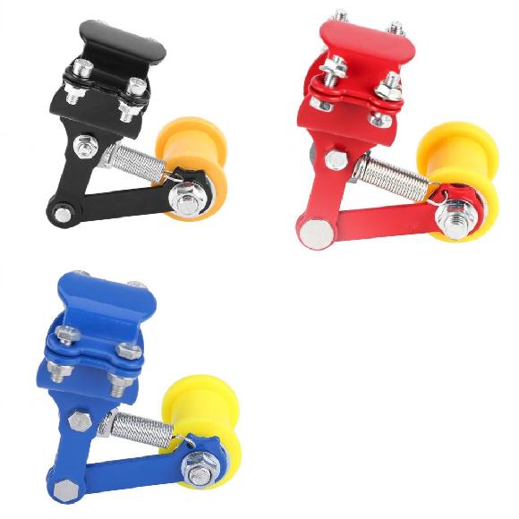 バイク部品 ユニバーサル オートバイ チェーン アジャスター-スキッド テンショナー アジャスター チェーン チェーン ローラー テンショナー ブラック～ブルー AL-RR-3313 AL