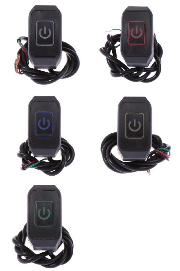 バイク部品 22mm 12V オートバイ ハンドルバー スイッチ 電動 スター プレッシャー 防水 コントロール スイッチ ボタン LED ライト ホワイト～グリーン AL-RR-3940 AL